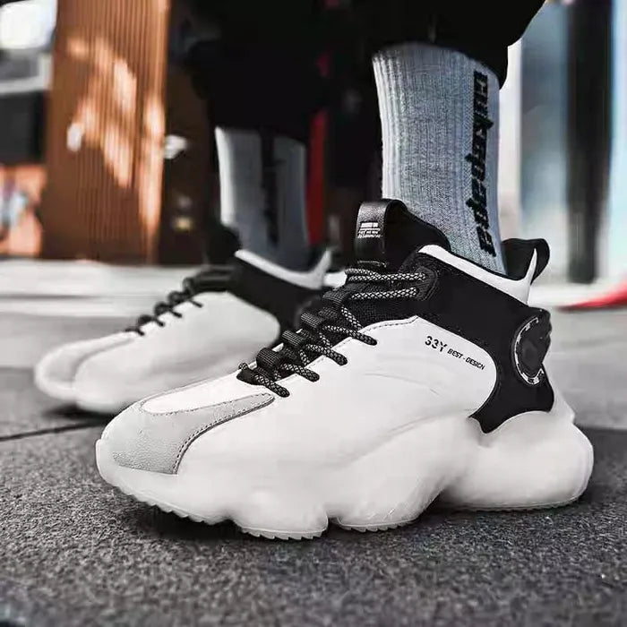 CUBICS Luxury Falcon Chunky High Top White Sneakers