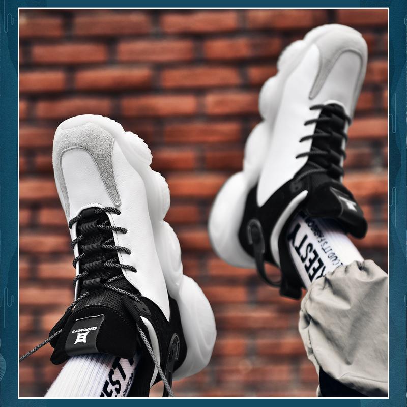 CUBICS Luxury Falcon Chunky High Top White Sneakers