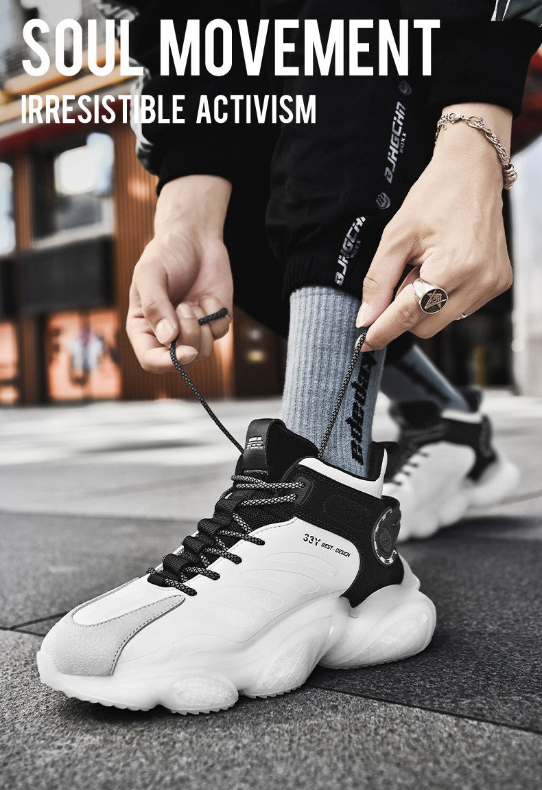 CUBICS Luxury Falcon Chunky High Top White Sneakers