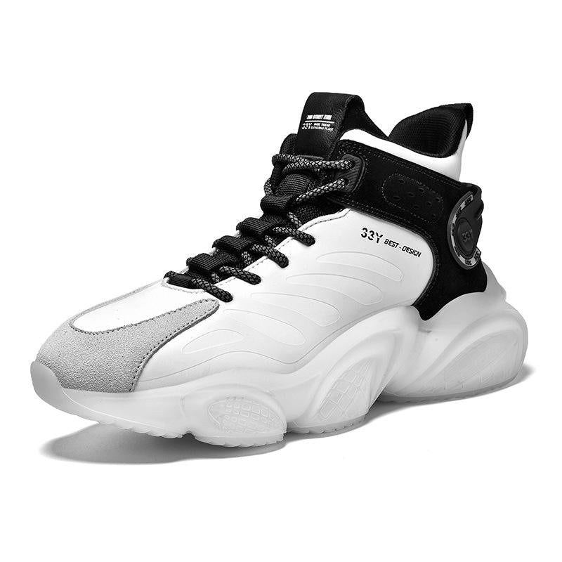 CUBICS Luxury Falcon Chunky High Top White Sneakers