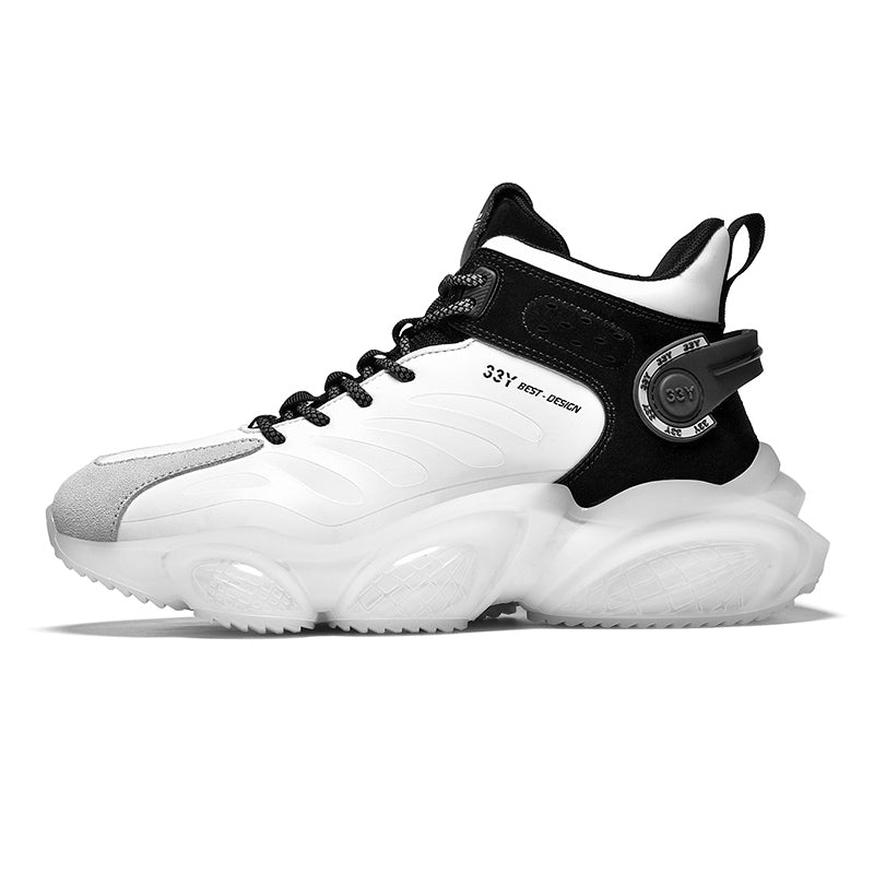 CUBICS Luxury Falcon Chunky High Top White Sneakers