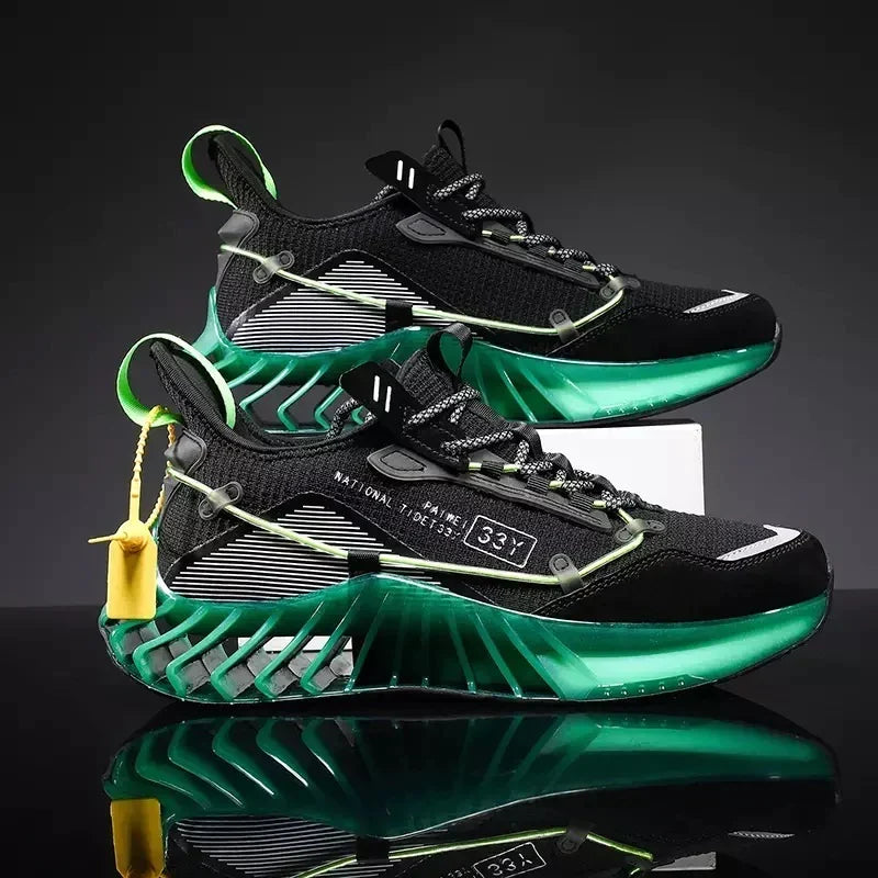 CUBICS Luxury Vortex Pivoted Dynamics Sneakers - Black Green
