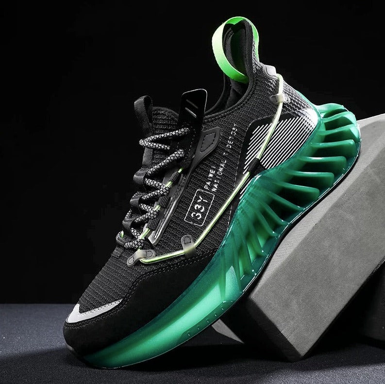 CUBICS Luxury Vortex Pivoted Dynamics Sneakers - Black Green