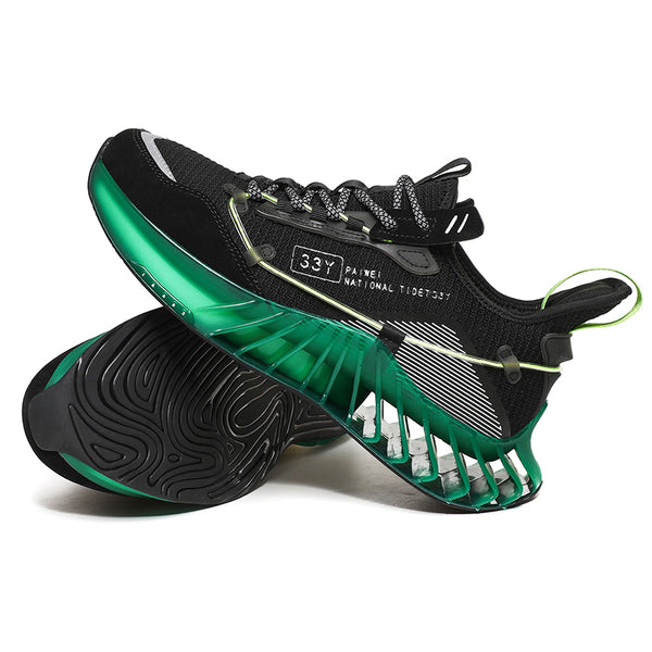 CUBICS Luxury Vortex Pivoted Dynamics Sneakers - Black Green