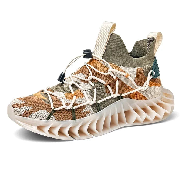 CUBICS Luxury Vortex Pivoted Dynamics Sneakers - Beige