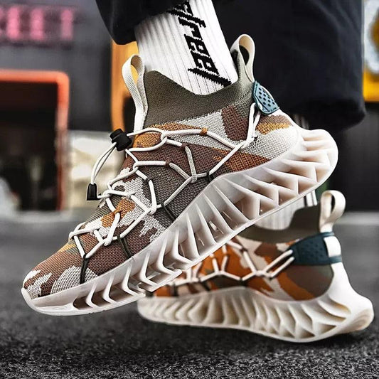 CUBICS Luxury Vortex Pivoted Dynamics Sneakers - Beige