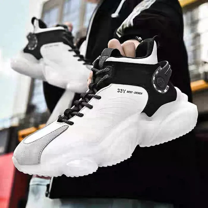CUBICS Luxury Falcon Chunky High Top White Sneakers
