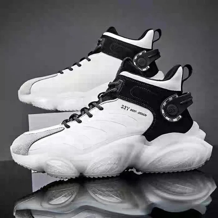 CUBICS Luxury Falcon Chunky High Top White Sneakers