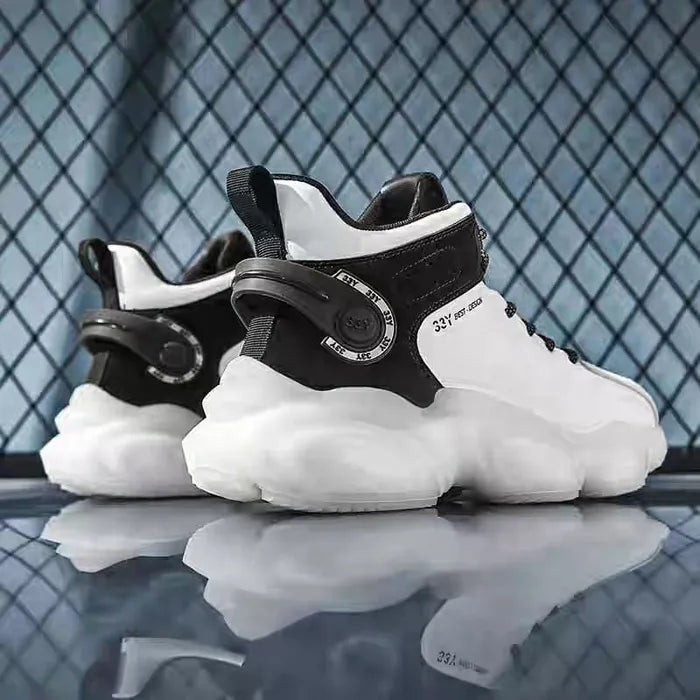 CUBICS Luxury Falcon Chunky High Top White Sneakers