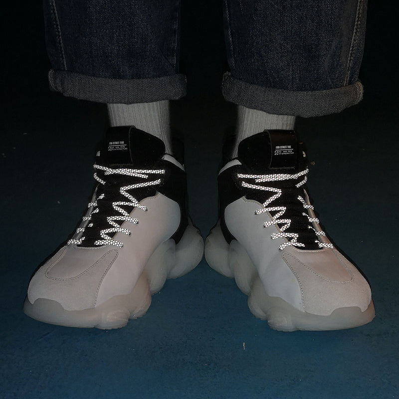 CUBICS Luxury Falcon Chunky High Top White Sneakers