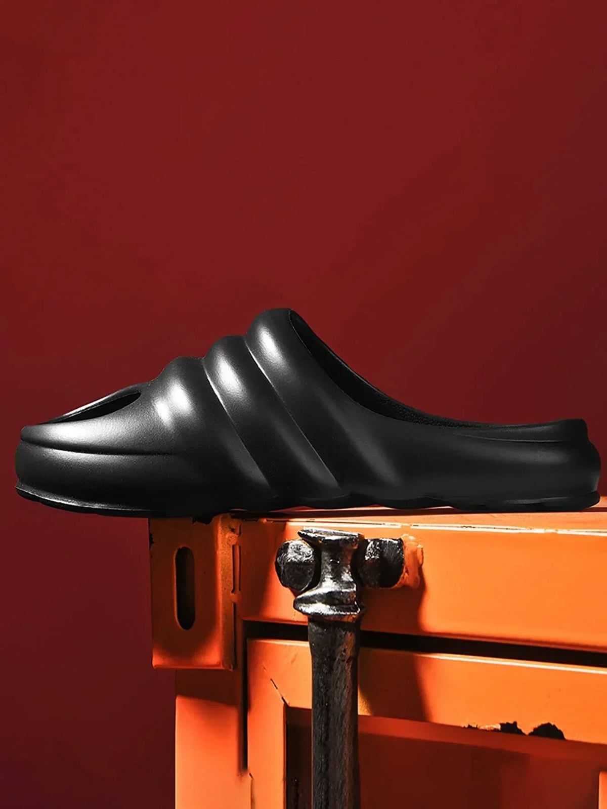CUBICS Snail Cutout Foam Slides - Black