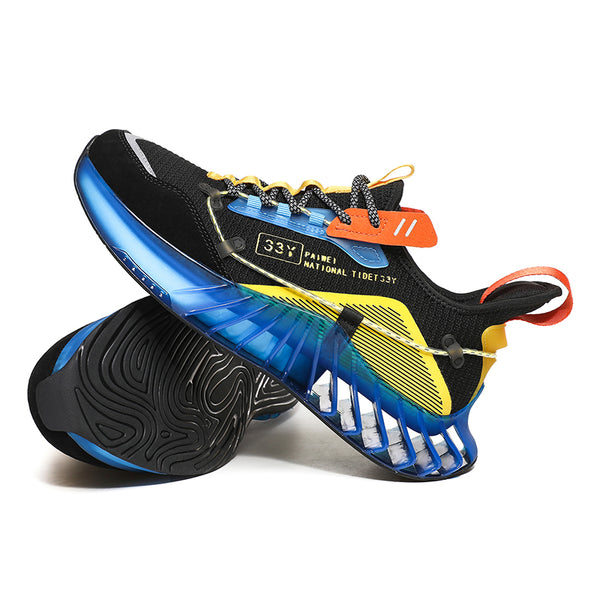 CUBICS Luxury Vortex Pivoted Dynamics Sneakers - Black Blue
