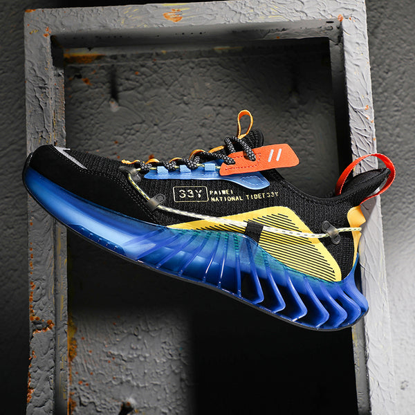 CUBICS Luxury Vortex Pivoted Dynamics Sneakers - Black Blue
