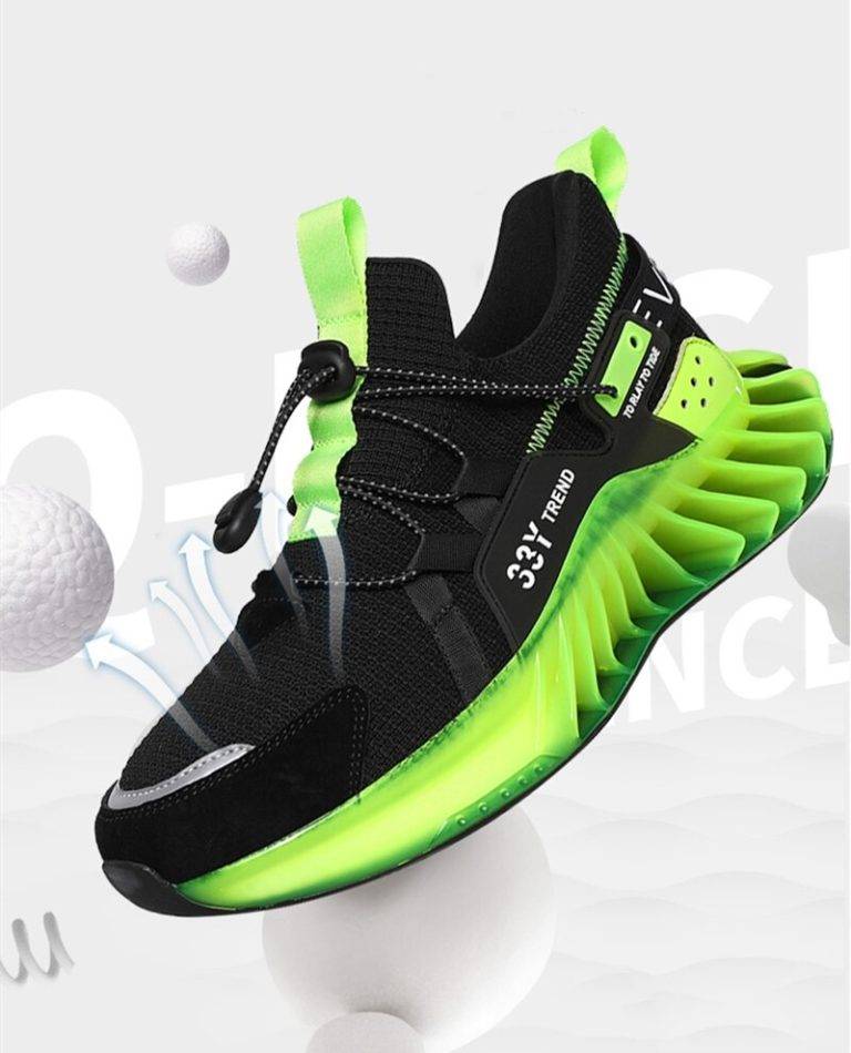 CUBICS Luxury Vortex Pivoted Dynamics Sneakers - Black Neon
