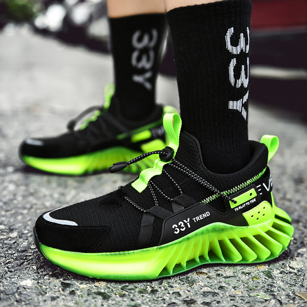 CUBICS Luxury Vortex Pivoted Dynamics Sneakers - Black Neon
