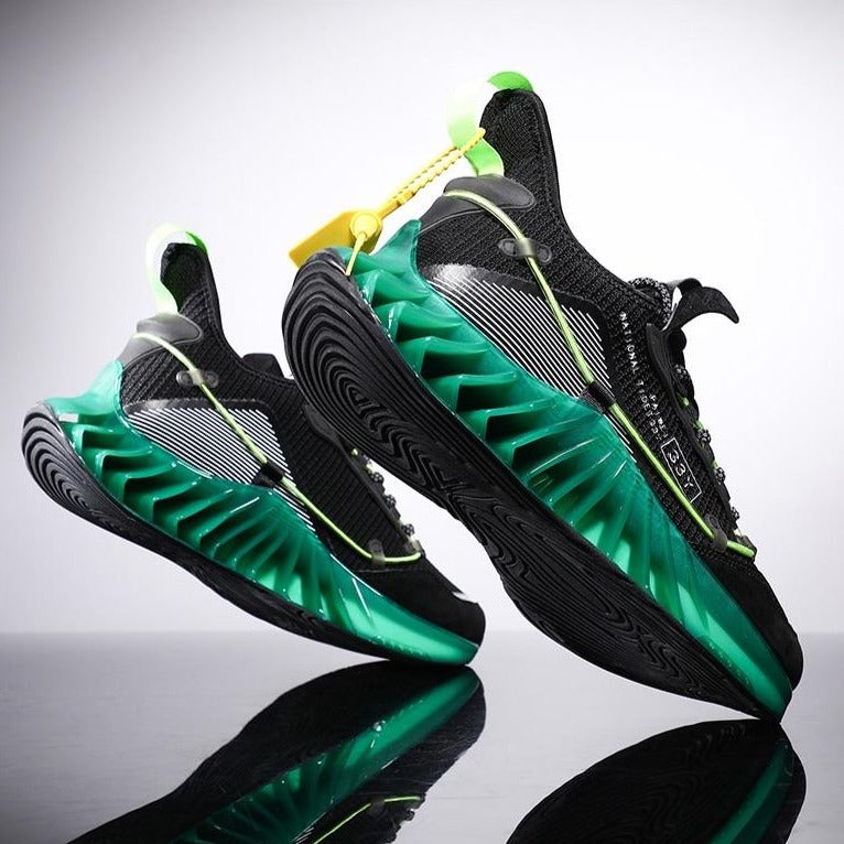CUBICS Luxury Vortex Pivoted Dynamics Sneakers - Black Green