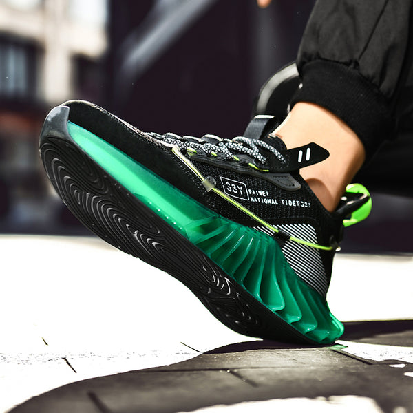 CUBICS Luxury Vortex Pivoted Dynamics Sneakers - Black Green